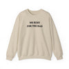Sand colored cotton crewneck sweatshirt with black writing that says No Rest for the Rad.