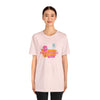 Model wearing Greetings from Palm Spings California T-Shirt.