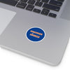 Circle Vinyl Sticker that says Homegrown Highness with a pot leaf on a laptop.