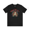 Flat lay of Top Knot Goods black cotton T-Shirt that says Doggy Stardust World Tour 1972