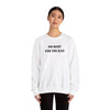 Model wearing white crewneck sweatshirt that says No Rest for the Rad in black writing. 