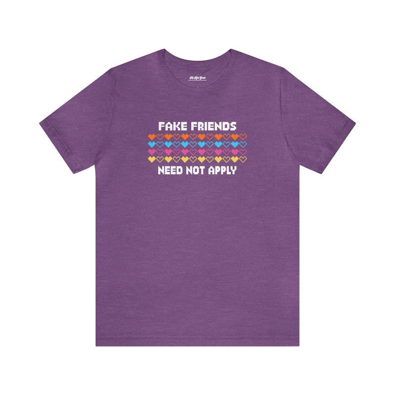 Flat lay of Top Knot Goods Fake Friends Need Not Apply T-shirt 