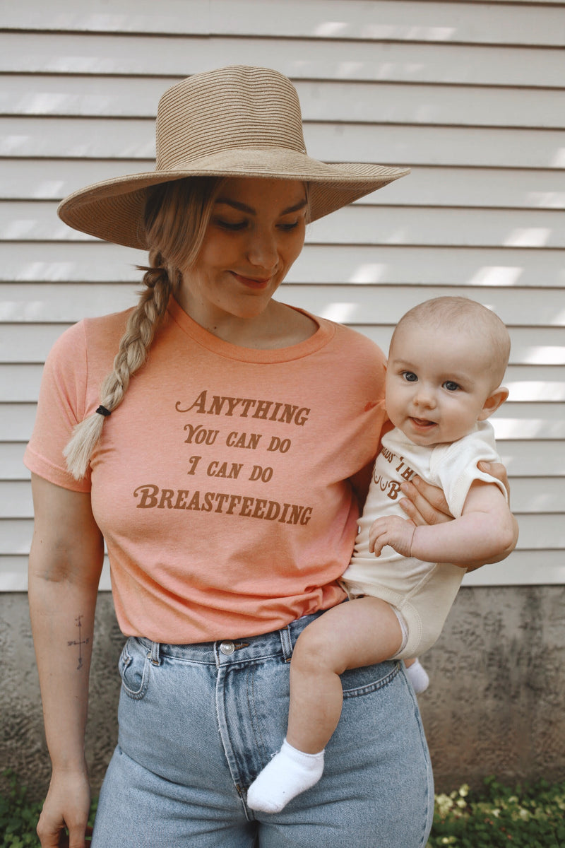 Mama Breastfeeding Tee & Baby Needs the Boob Onesie SET